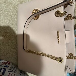 Michael Kors Pale Pink Chain-Detail Tote